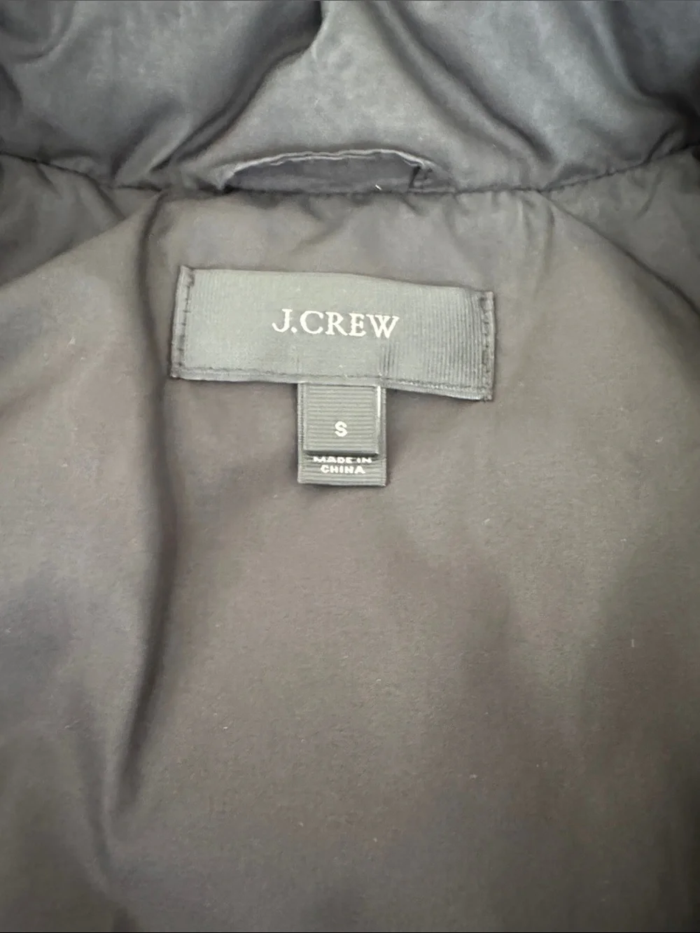 J.Crew Excursion Down Puffer Vest Small Black Quilted Gold Snap Lightweight